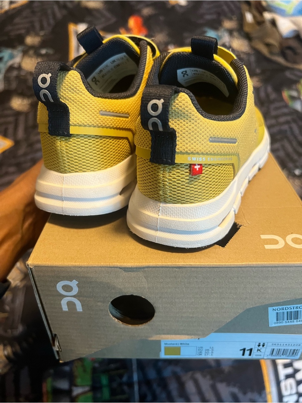 On Running Kids Yellow Hook-and-Loop Cloud Sneakers